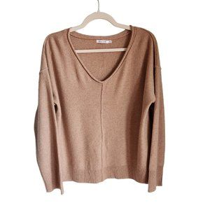 Unsubscribed Sweater Women's Medium Tan Brown Cashmere Long Sleeve Oversized